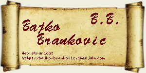 Bajko Branković vizit kartica